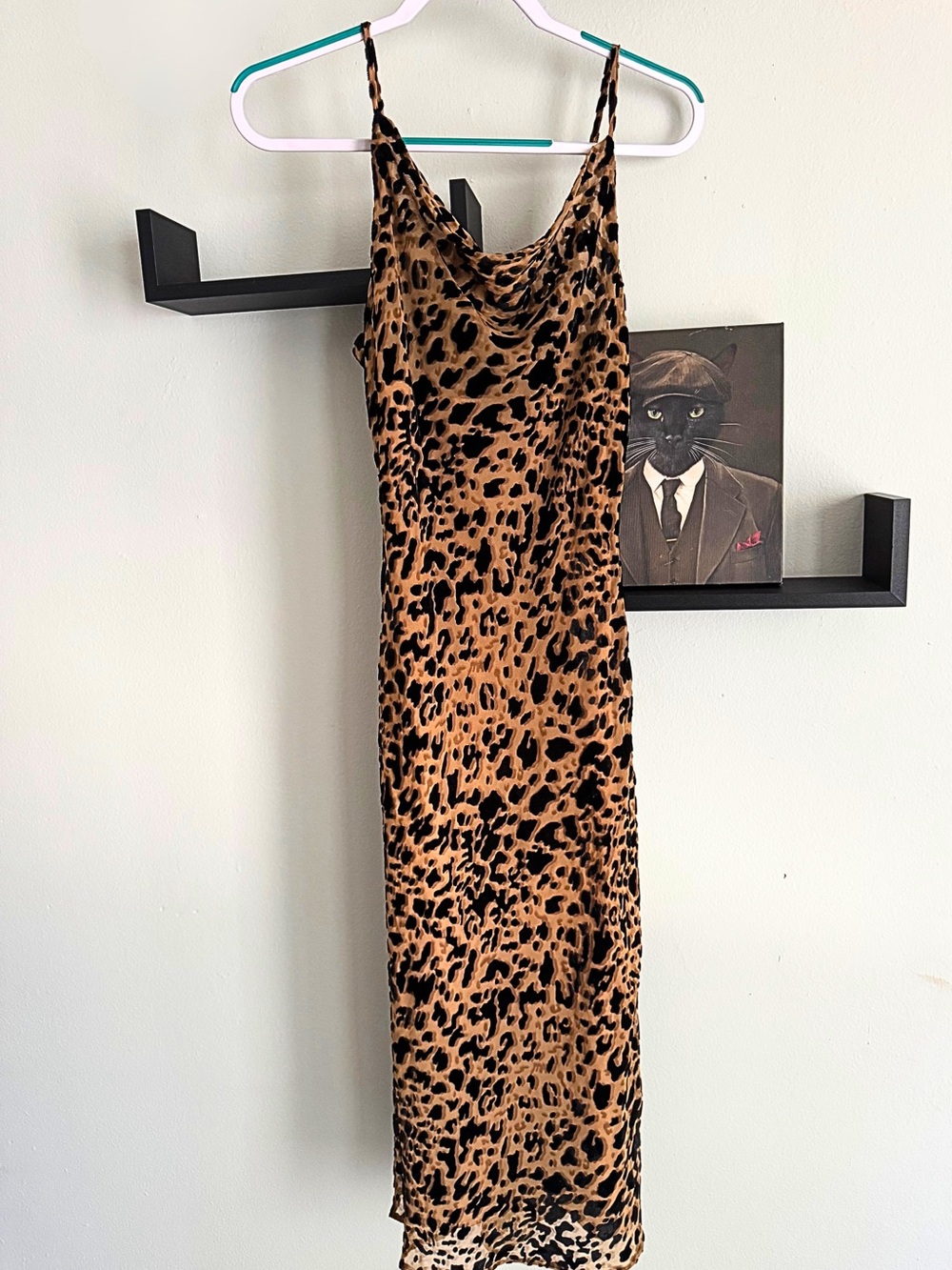 If By Sea (for Anthropologie) Cheetah Print Scoop Neck MIdi Dress